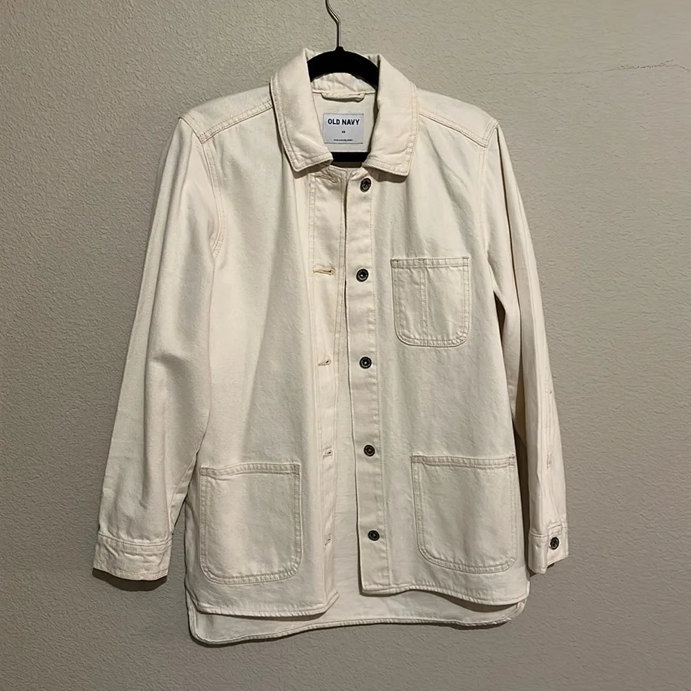 Oversized off white jean jacket - Picture 1 of 3